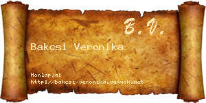 Bakcsi Veronika névjegykártya