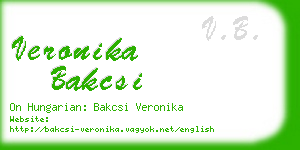 veronika bakcsi business card